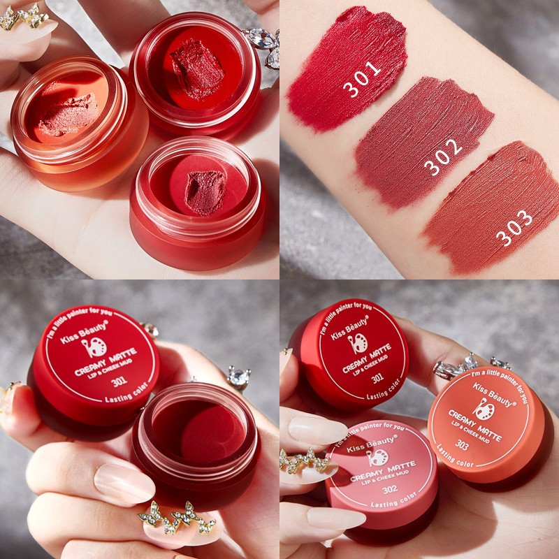 Hot Sale Korean Beauty 2in1 Lip&Cheek Matte Lip Glaze Velvet Matte ...