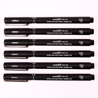 6Pcs UniPin Pen Drawing Fiber Needle Thin Eyeliner Pen for Designers Architects Artists Sketch Marker Pen