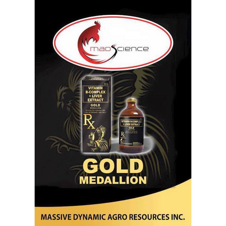 Gold Medallion 50ml of Mad Science for Gamefowl Rooster Conditioning