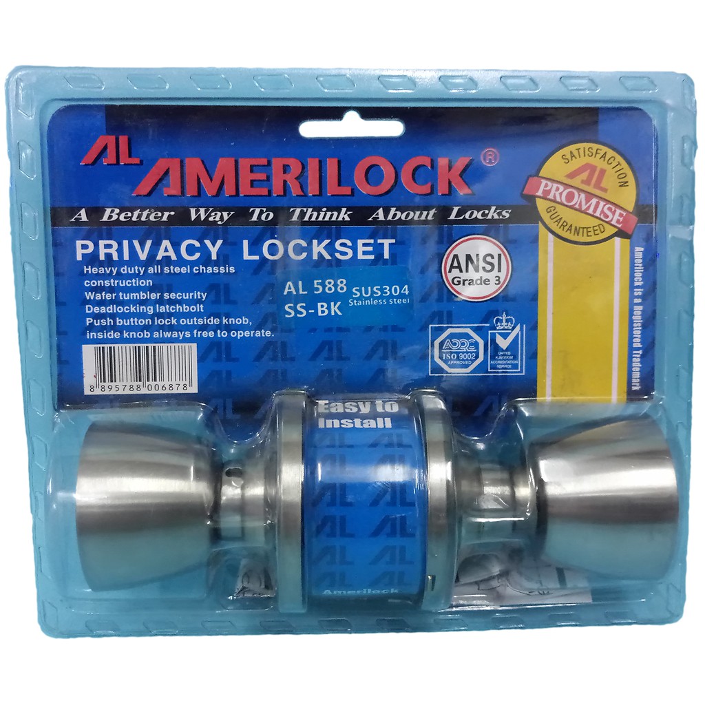 (KEYLESS) AMERILOCK door knob privacy lockset KEYLESS lock set ( KEYLESS BLUE ) WALANG SUSI ETO