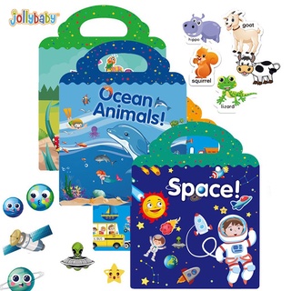 Jollybaby Reusable Children's Sticker Book Cute Stickers for Children's Concentration Training Enlightenment