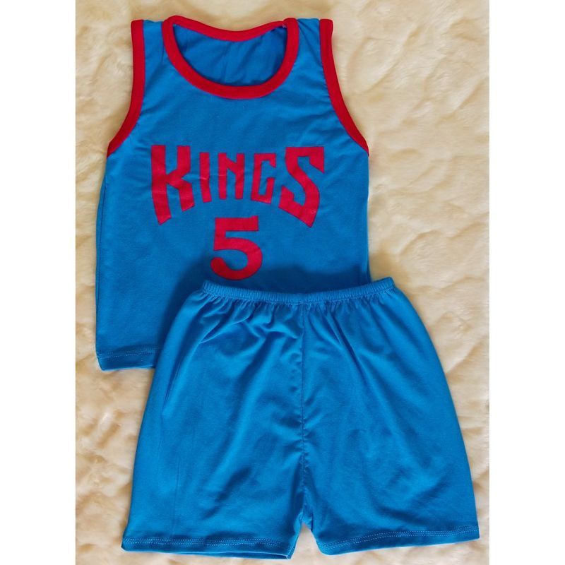 Baby Boy Sando Iconic Short Terno Kids Drifit Basketball Design Cotton Spandex Assorted For Babies