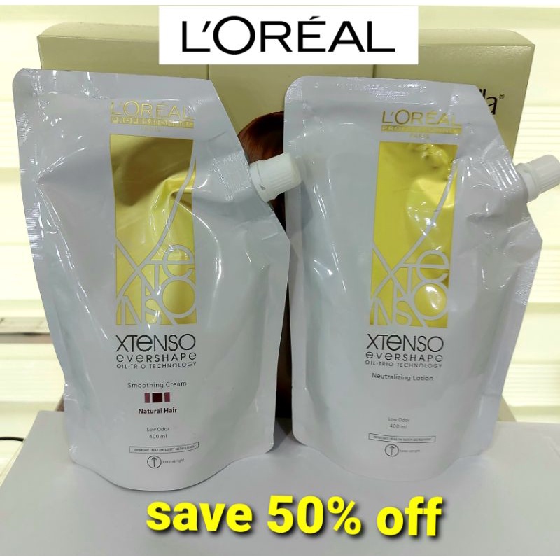400ml Set Loreal Extenso Evershape OilTrio Hair Rebonding(For Natural
