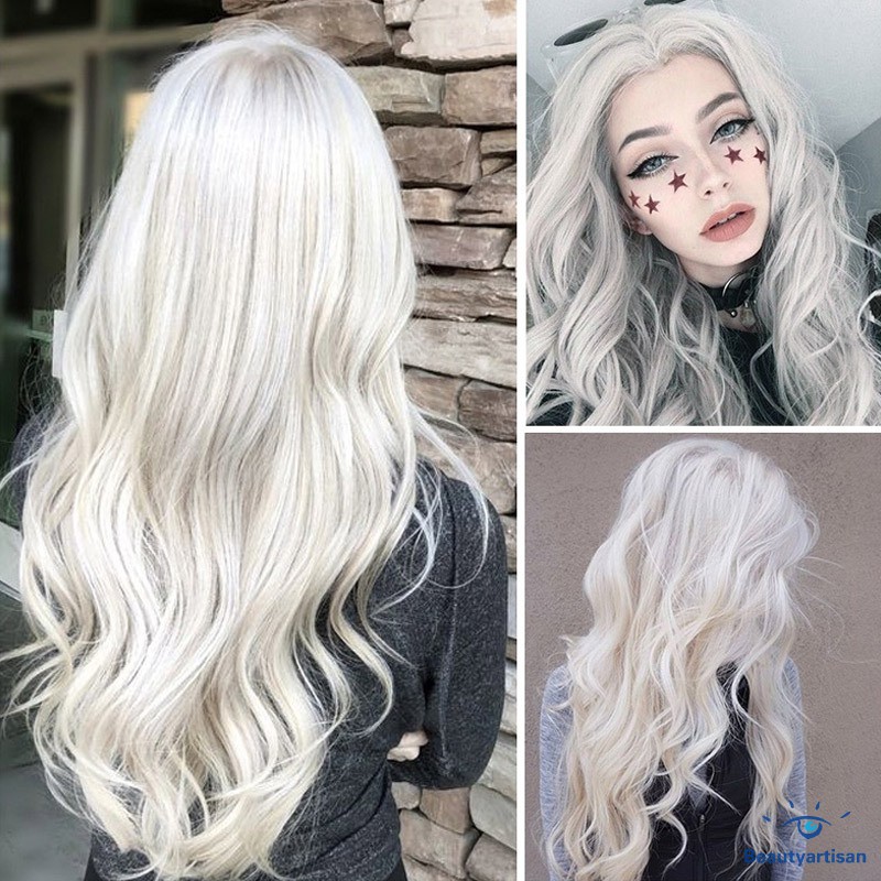 white curly hair wig