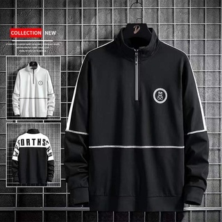 Emw Autumn  Sweaters Chinese Style Pullover Jacket Mens Stand-up Collar Zipper Casual Sweatshirt
