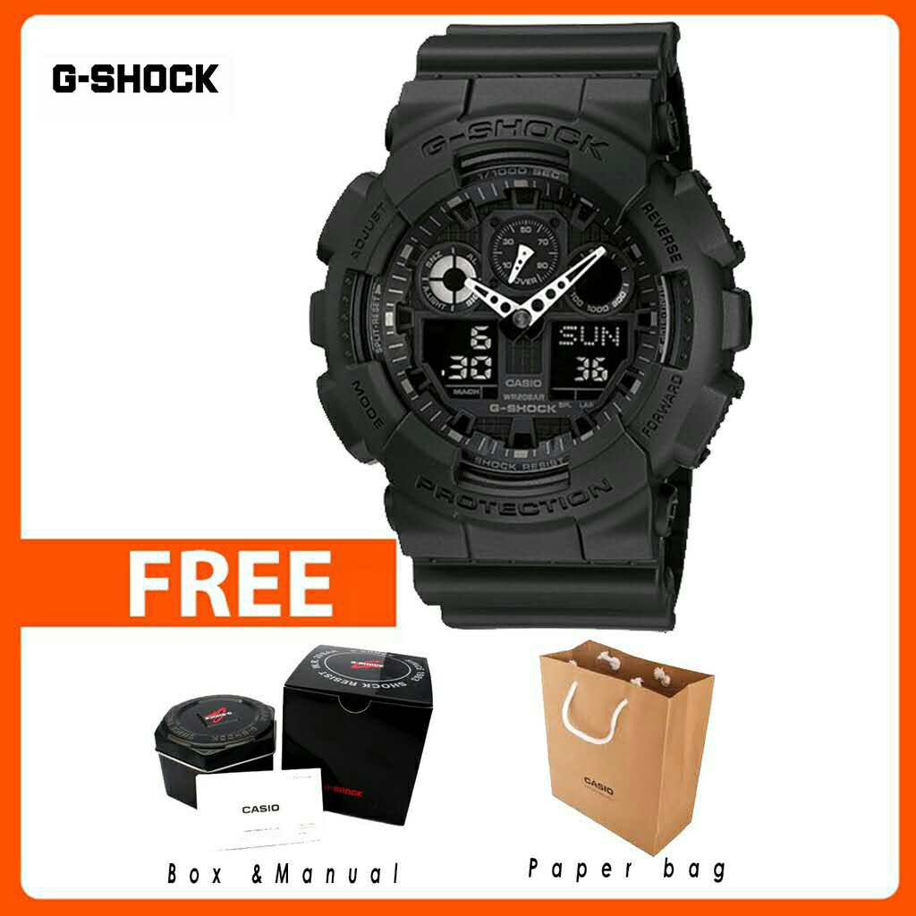 Oem G Shock Watch Ga 100 1a1 Black Autolight Shopee Philippines