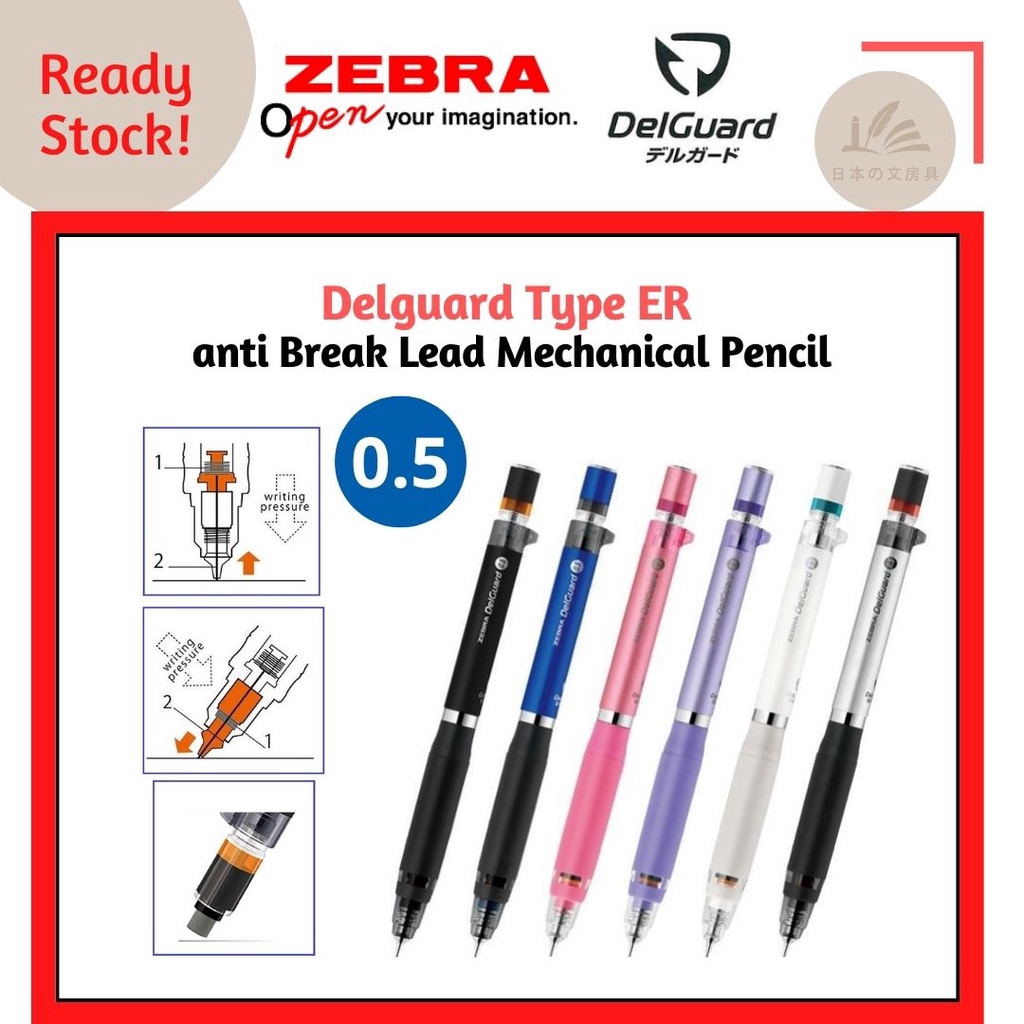 Zebra Delguard Type ER 0.5mm - anti Break lead (Unbreakable Lead ...