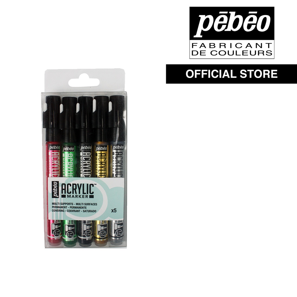 PEBEO Acrylic Paint Marker Set of 5 (201212) Shopee Philippines