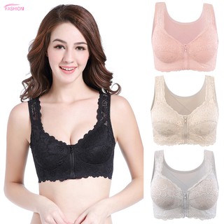 zip front lace bra
