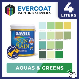 Davies Paints Sun & Rain 4-Liter (Aqua & Greens)