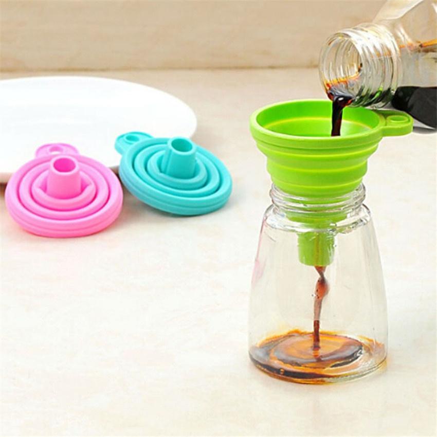 Collapsible Silicone Funnel Foldable Silicon Kitchen Hopper Practical