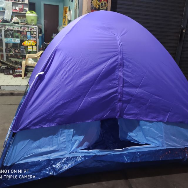 purple camping tent