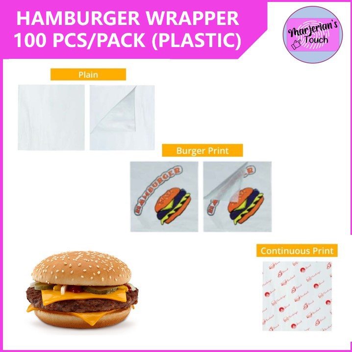 HAMBURGER WRAPPER PLASTIC WRAPPER 100 PCS BURGER WRAPPER SIOPAO WRAPPER