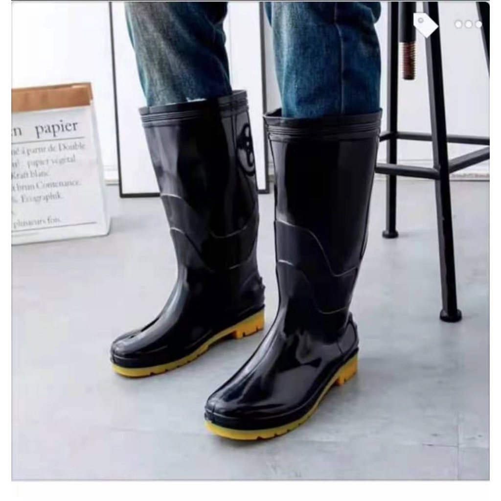 Bota Simple Plain Rain Flood Boots for Men | Shopee Philippines