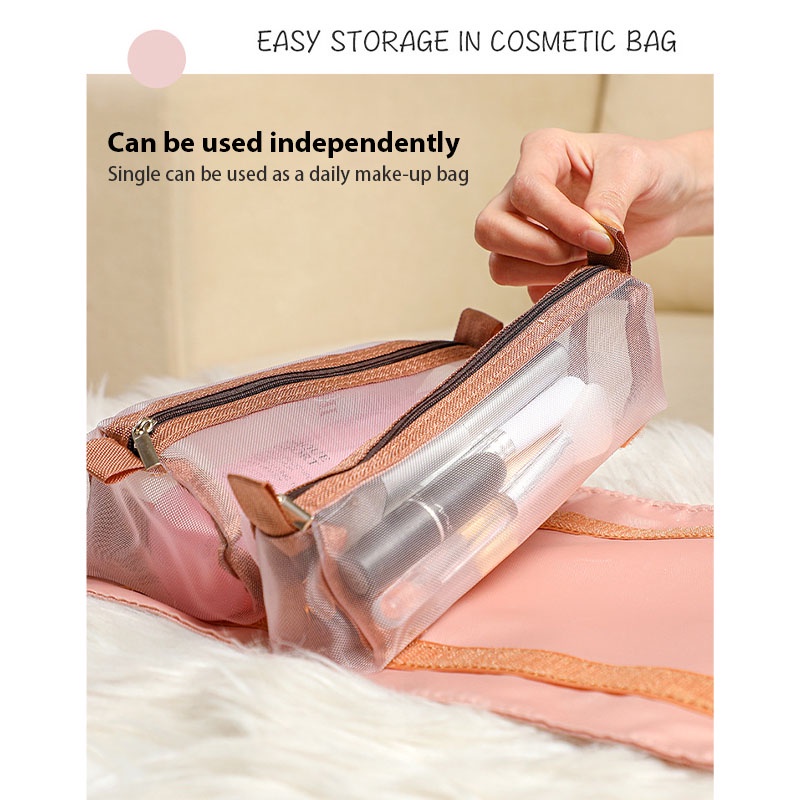 Travel Portable Large Capacity Hanging 4 Inner Pockets Makeup Cosmetic