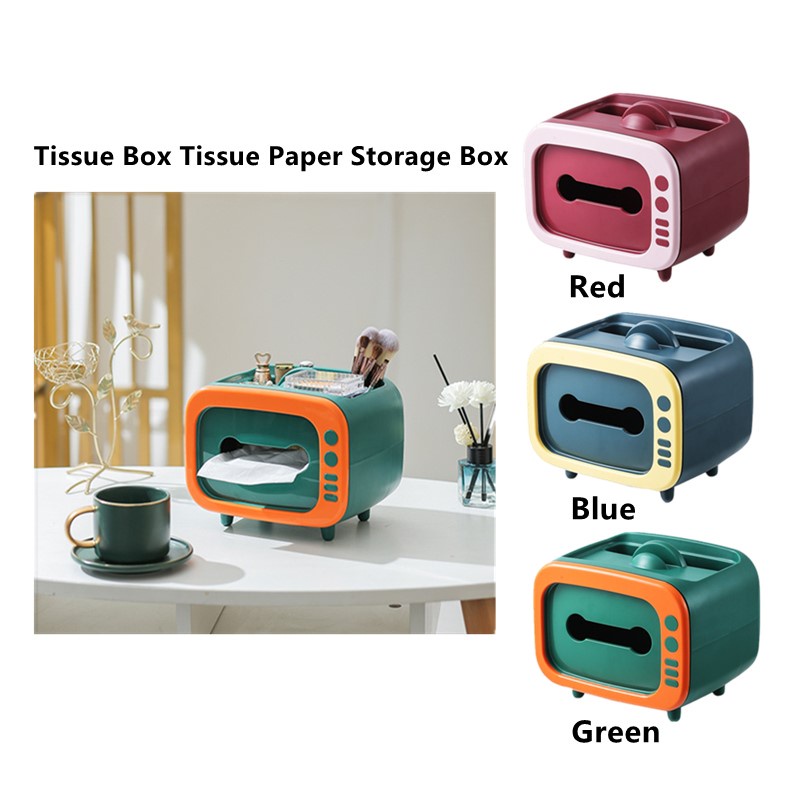 TV Tissue Box Tissue Paper Storage Box Multipurpose Storage Holder