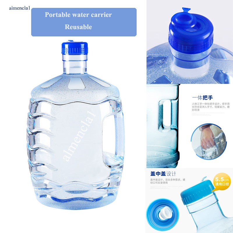 [ALMENCLA1] BPA FREE 7.5L Reusable Plastic Drinking Water Bottle Jug
