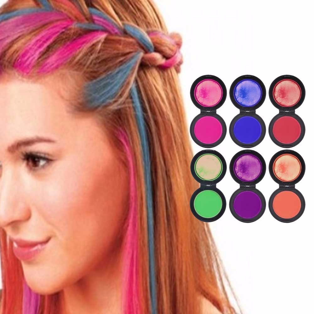 6 Color Fashion Hair Powder Colors Hair Dye Temporary Hair Chalk