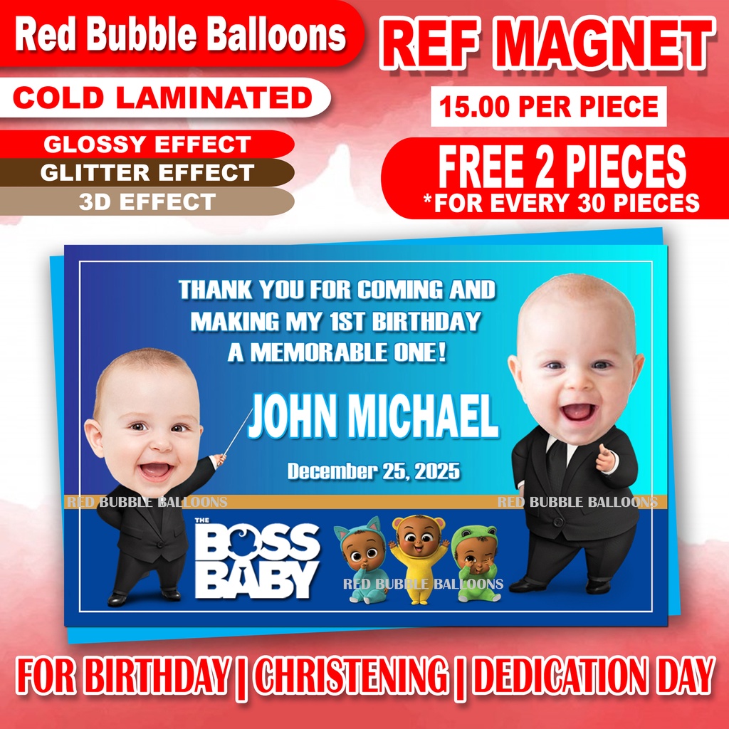 Boss Baby Birthday Christening Baptism Dedication Personalized