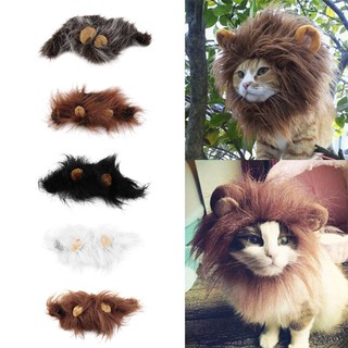 Pet Costume Lion Mane Wig for Cat Halloween Christmas Party Dress Up With Ear