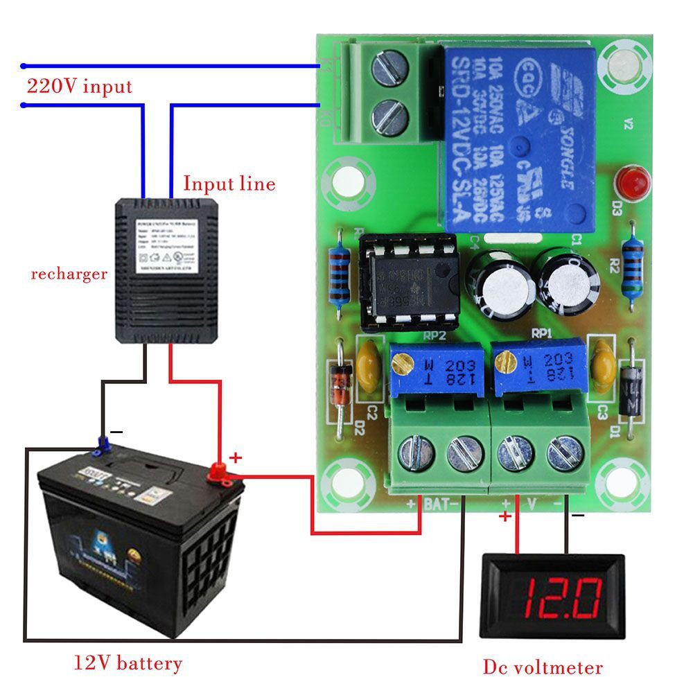 12V Intelligent Charger Controller Relay Module Battery Board Automatic