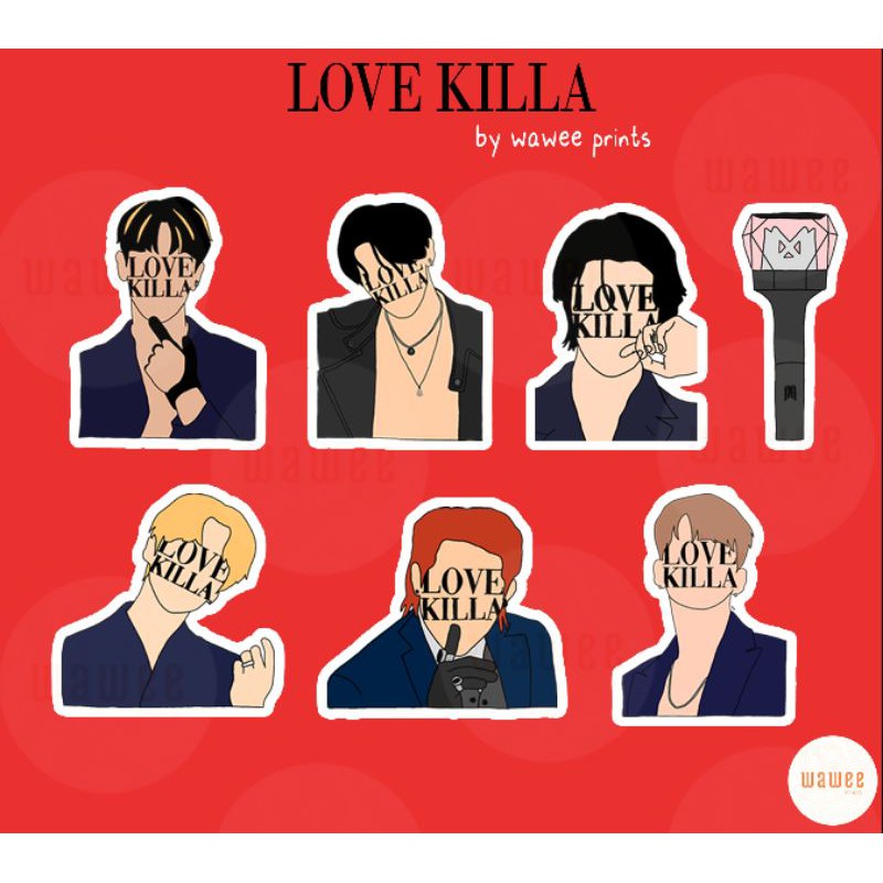 monsta x love killa vector art sticker set high quality print shopee philippines