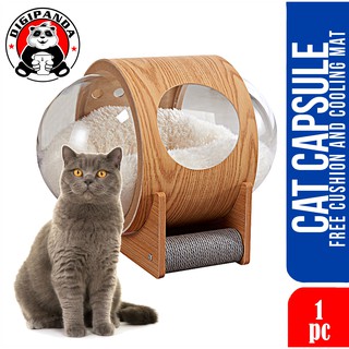 Spaceship Alpha, Cozy Pet Bed for Cat & Dog, Designed & Modern Cat House, Wooden Cat Furniture