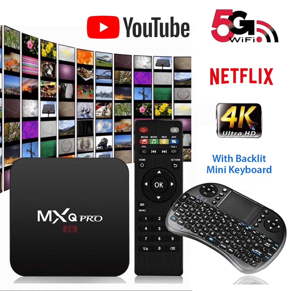 MXQ PRO 4K 5G Smart TV Box 1G + 8G / 4G + 64G Rk3229 Quad Core Android Tv Box Mxq Pro 4k Local Channels