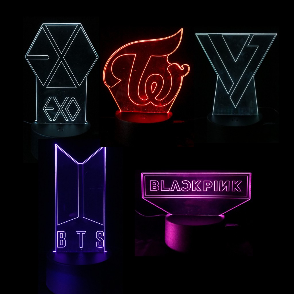 Bts Blackpink Exo Twice Seventeen Kpop Group 3d Neon Night Lamp Shopee Philippines