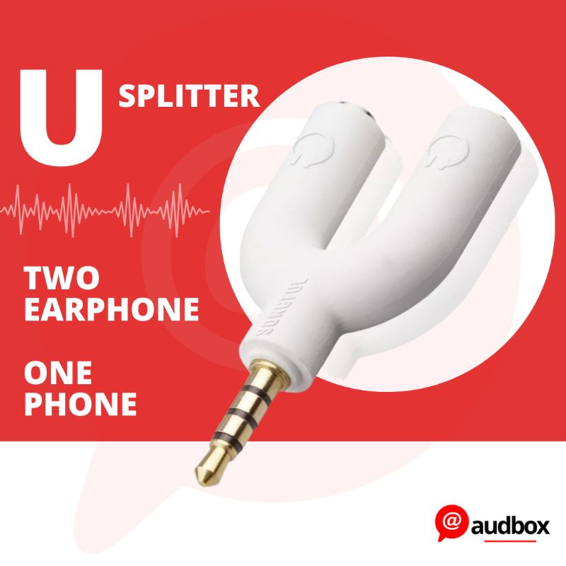 U SPLITTER DOUBLE Adapter 3.5 Mic Headphone Audio Earphone Cables