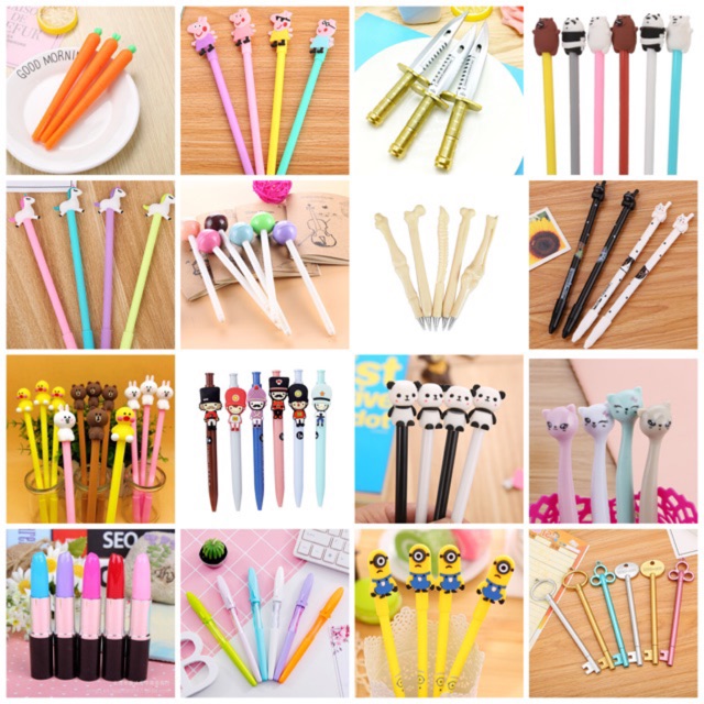 Cute korean ballpens gel pen ball pen 12 pcs Shopee Philippines