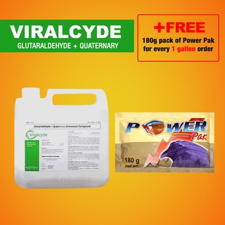 VIRALCYDE 1 GALLON STERILIZING & DISINFECTING SOLUTION + 1 PACK POWER PAK 180G #1
