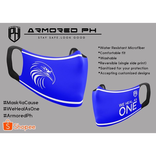 We heal as one blue eagle face mask Shopee Philippines We heal as one blue eagle face mask Shopee Philippines