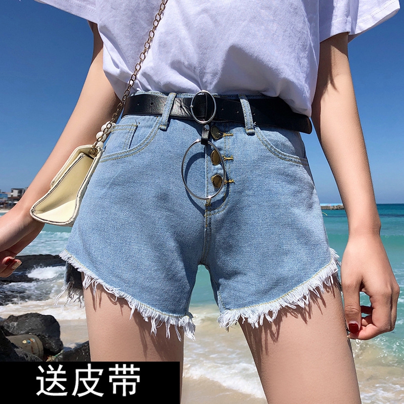 Elegant Denim Short Shorts Female Loose High Waist