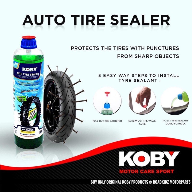 ORIGINAL KOBY TIRE SEALANT 380 ml | Shopee Philippines