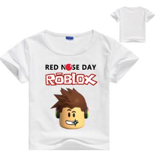 New Short Sleeved Roblox Red Nose Day T Shirt For Boys And Girls Cartoon Children S Wear Shopee Philippines - roblox shorts with tattoos