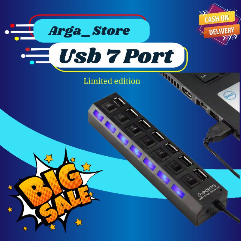 TOMBOL Usb HUB 7 PORT on off usb Switch Button on off | Shopee Philippines