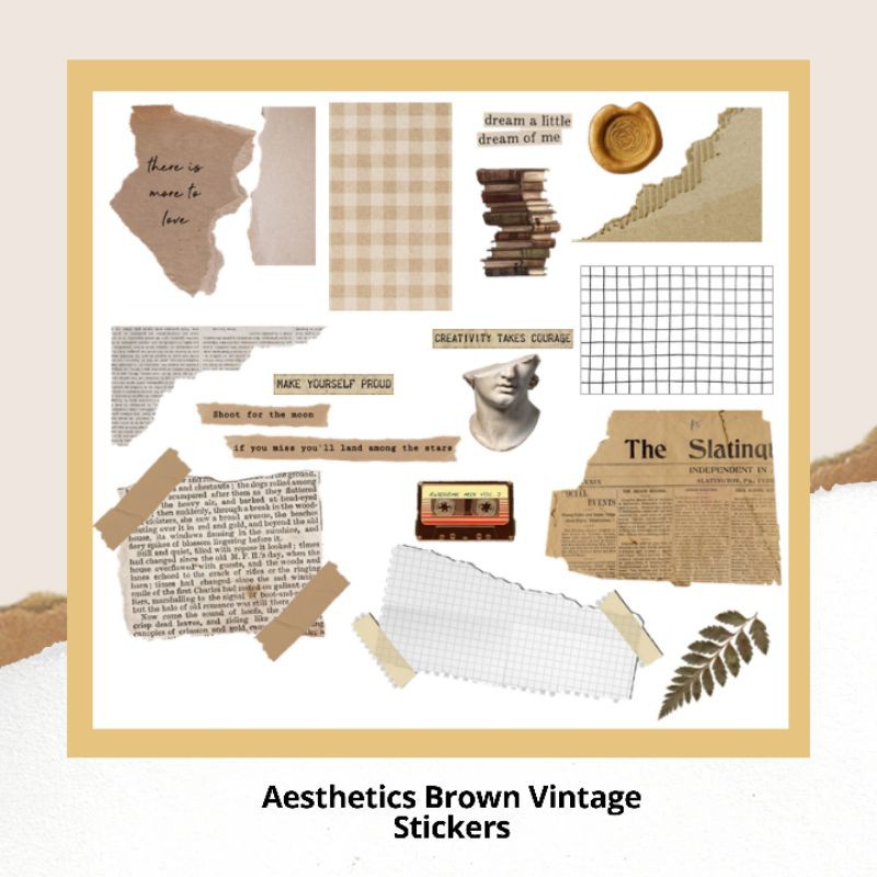 Daybreakph Aesthetic Brown Vintage Stickers Shopee Philippines 