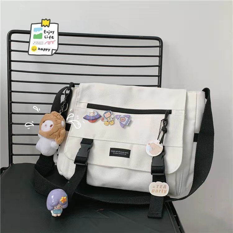 Japanese Canvas Bag Simple Feeling Korean Messenger Bag Waterproof