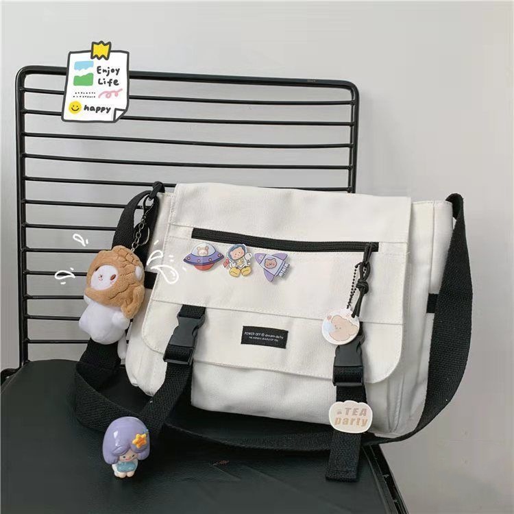 Japanese Canvas Bag Simple Feeling Korean Messenger Bag Waterproof ...