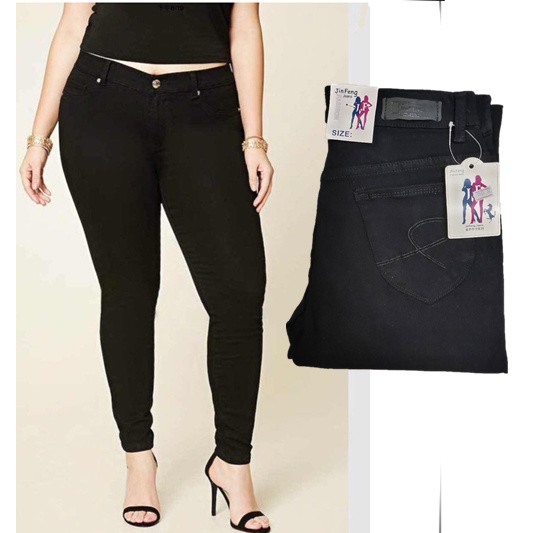 plus size high waisted black skinny jeans
