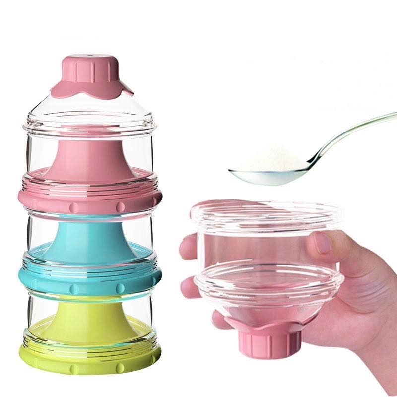 3 Layers Baby Formula Feeding Bottle Milk Powder Box Dispenser