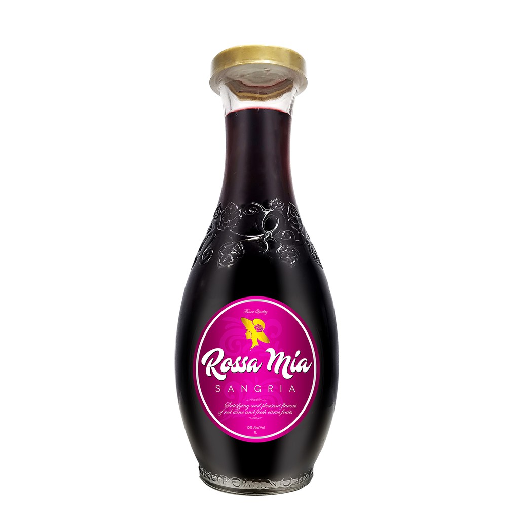 Rossa Mia Sangria 1L in a reusable 1 Liter carafe bottle