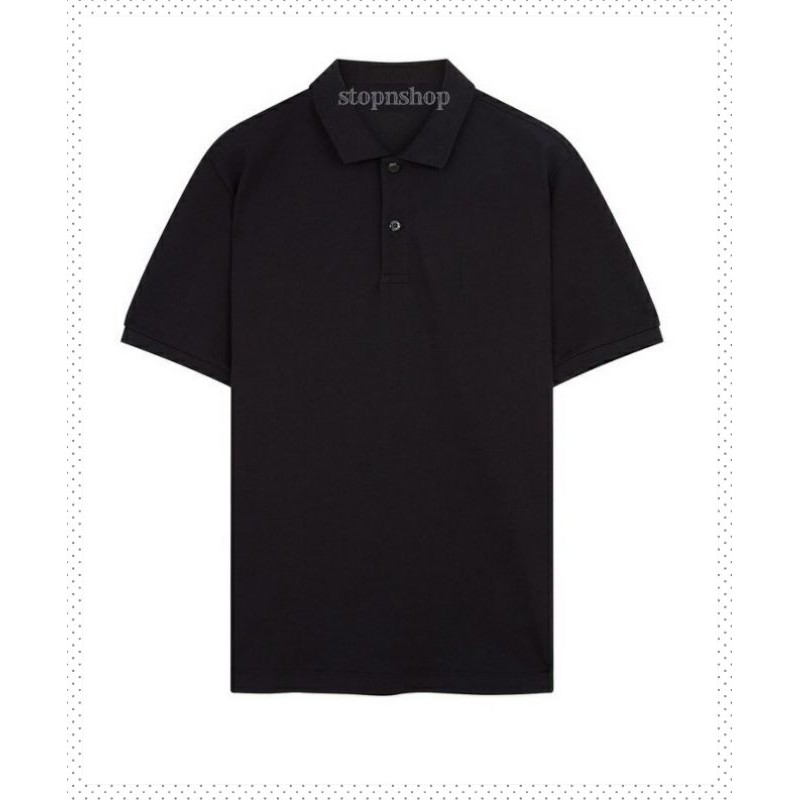 Polo Shirt Black Plain Unisex Adult T-Shirt With Collar Good Quality ...