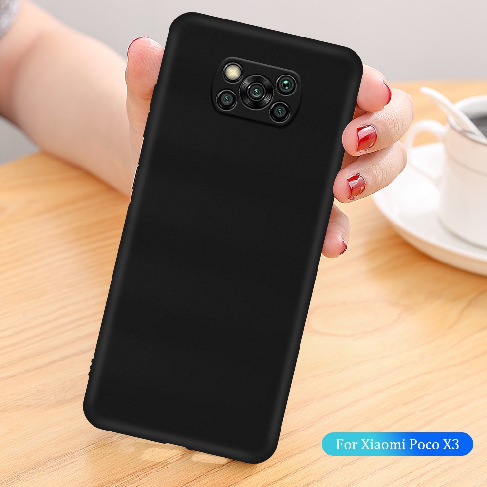 Xiaomi Poco X3 NFC Case Matte Black Silicone Soft TPU ...
