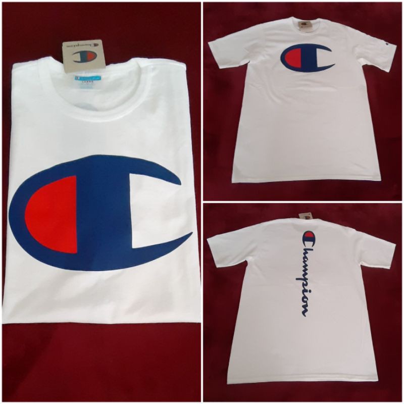 white t shirt with red logo