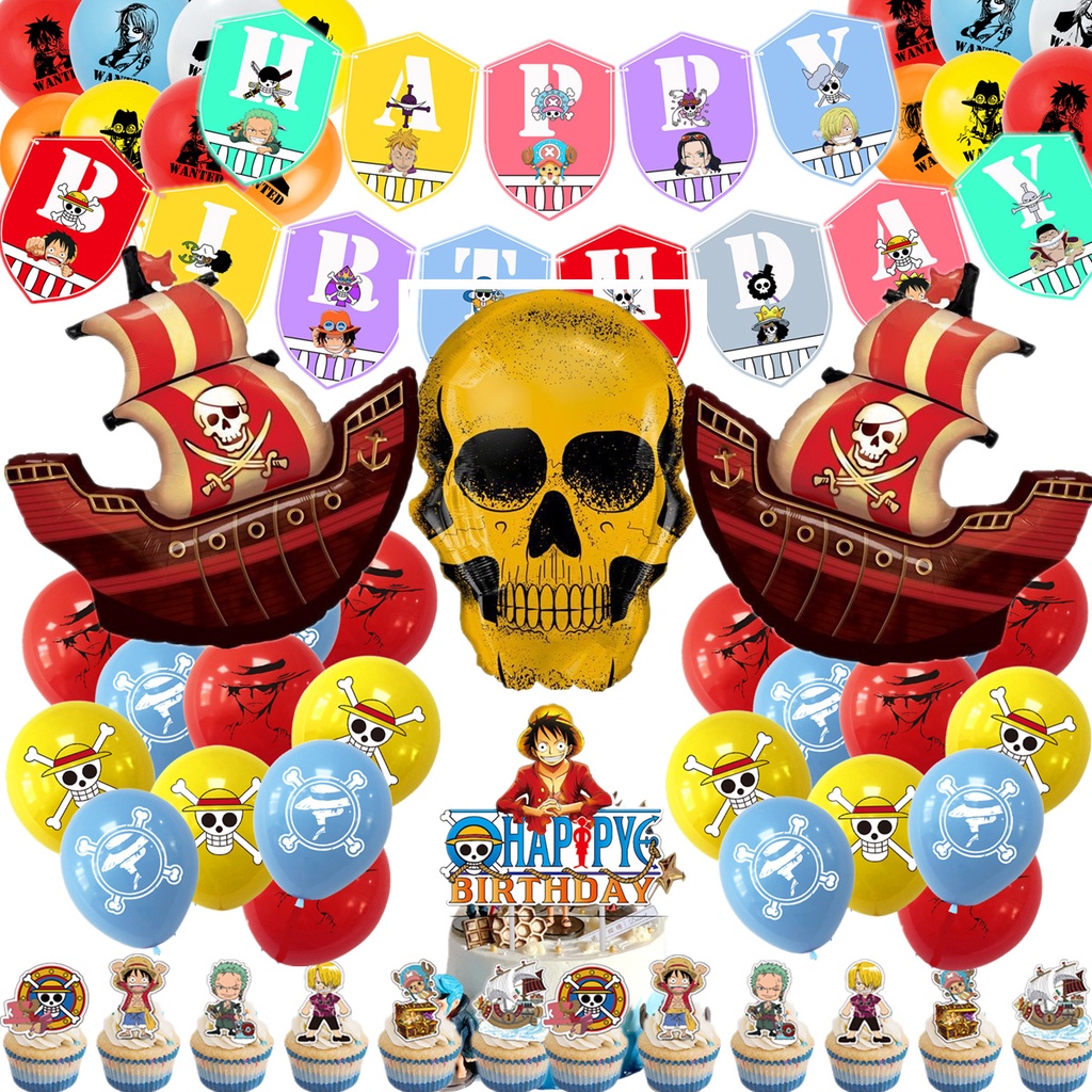 One Piece Birthday Party Decoration Paper Cup Party Hat One Piece Balloon Set Candy Box One Piece Theme Party Need Shopee Philippines