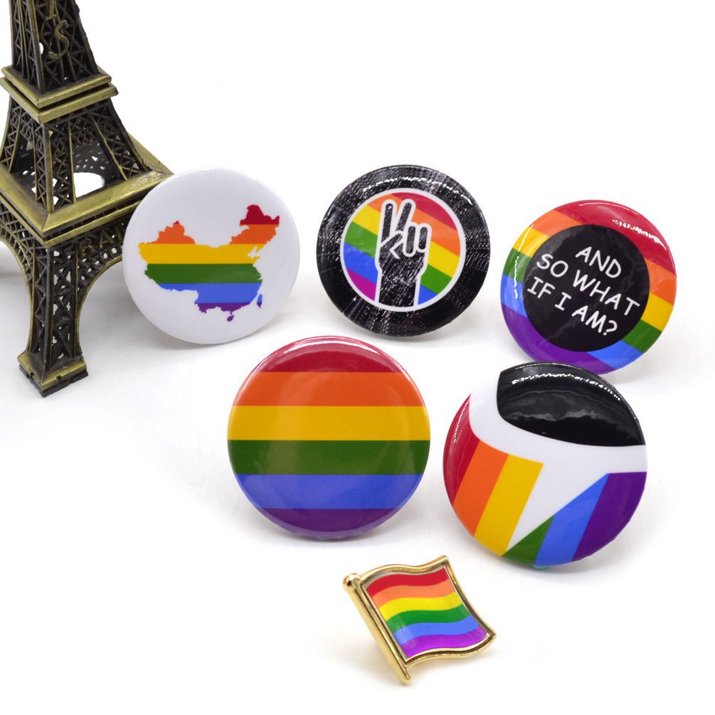 Rainbow Flag Lapel Pin Gay Lesbian Pride Lgbt Hat Tie Badge Shopee 8461