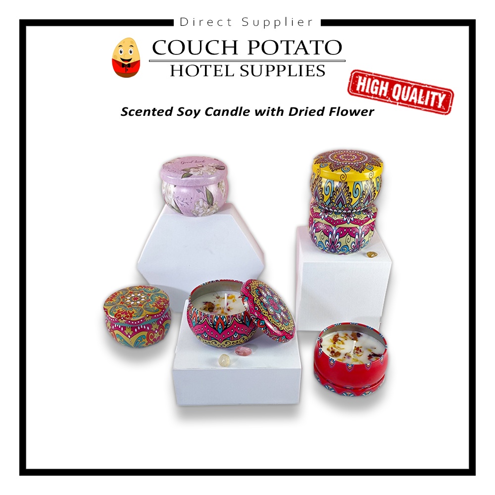 Scented Soy Candle with Dried Flower/ Home Fragrance Soy Wax Candle