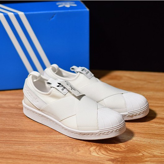 Discount】50% off Original Adidas EURO 42 Superstar Slip on White 